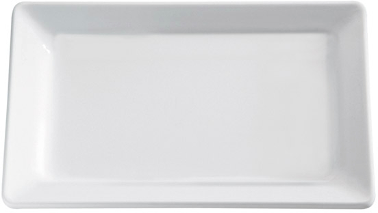 Tablett-PURE- 40 x 30 cm, H: 3 cm Melamin, weiß spülmaschinengeeignet stapelbar nicht mikrowellengeeignet keine direkte Hitze