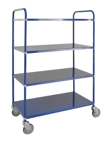 Tablettwagen mit 4 Metallböden - Maße: 98 x 58,5 x 144,5 cm - Gewicht: 43 kg - Belastungsgewicht: 250 kg