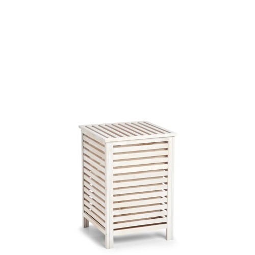 Wäschesammler, Walnussholz, naturweiß / Maße: 45x45x65,5 cm