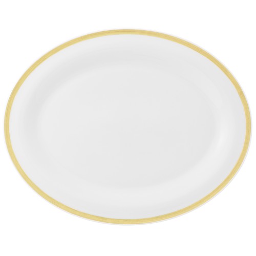 Seltmann Platte oval 35 cm, oval, Form: Community, Dekor: 57392 Pinselband ocker, hohe Kantenschlagfestigkeit, Made in Germany