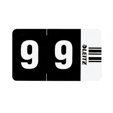 Leitz Ziffernsignal Orgacolor® Orgacolor® Registratursystem selbstklebend Papier schwarz 9