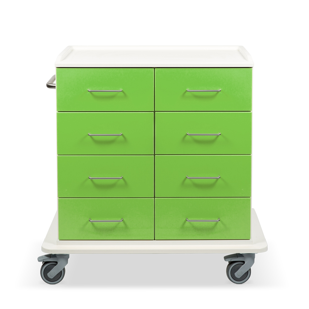 ETHERNASOLID® MULTICART Multifunktionswagen T23 mit 8 Schubladen und Schiebegriff, grün