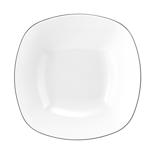 Seltmann Schüssel eckig 20 cm, eckig, Form: Lido, Dekor: 10826 Black Line, hohe Kantenschlagfestigkeit, Made in Germany