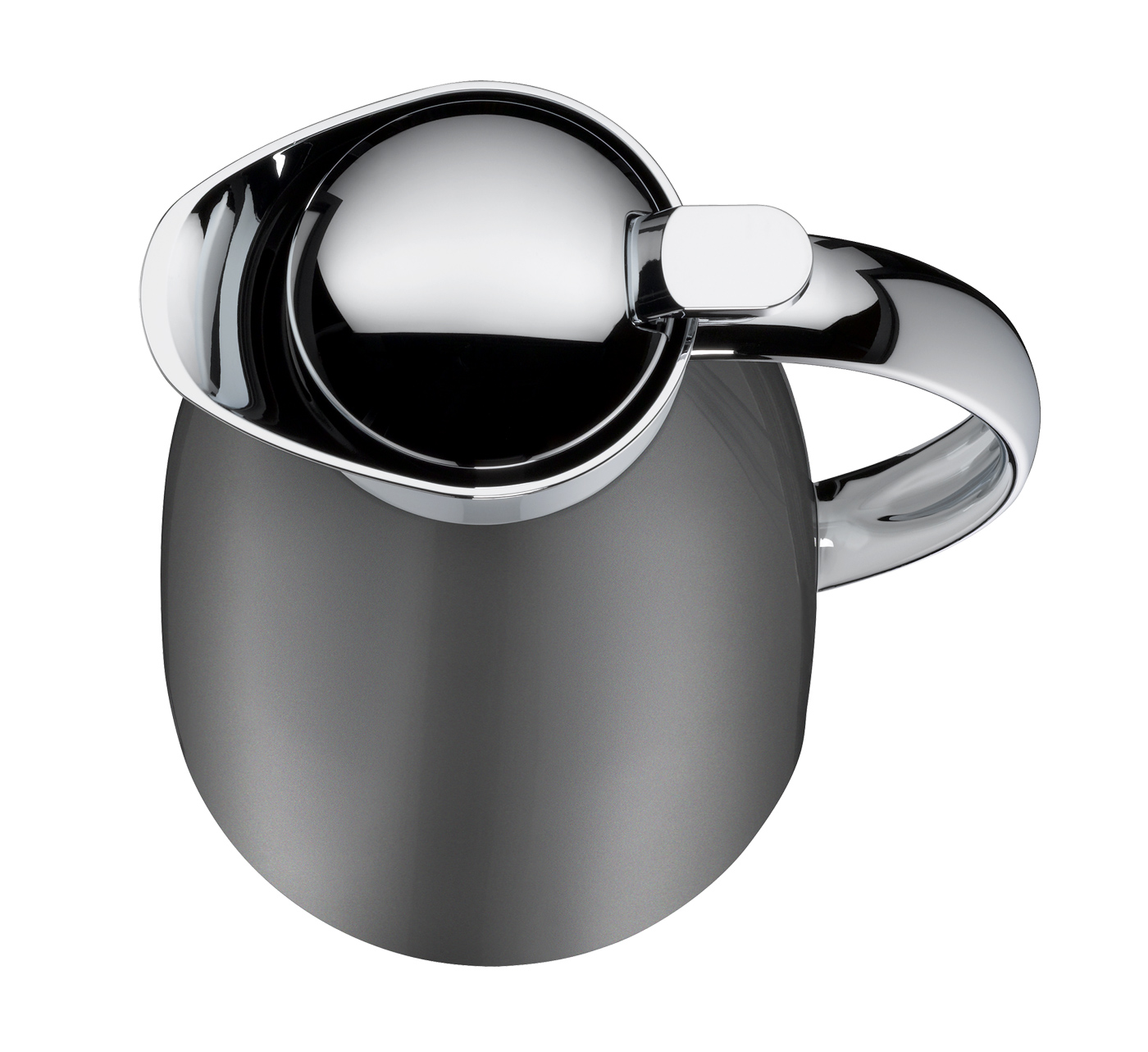 Isolierkanne Gusto space grey polished 1,0 l; Tisch Accessoire by Martin Hauenstein; hochwertiger Edelstahl mit Hartglaseinsatz