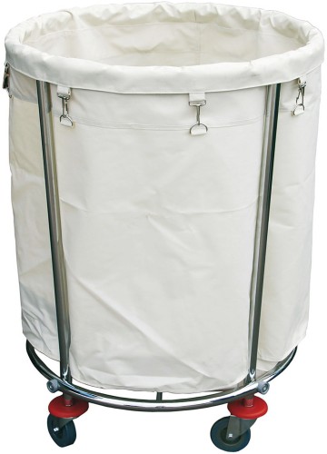 Wäschewagen. pulverbeschichteter Stahl. 4 schwenkbare Rollen Ø 7,5 cm, davon 2 mit