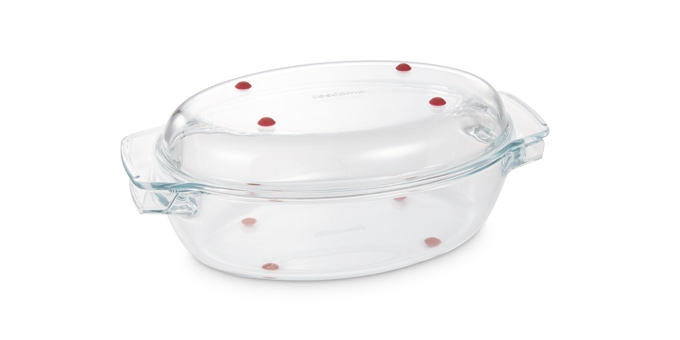 Ovaler Bräter mit Deckel GrandCHEF 35 x 21 cm, aus Glas