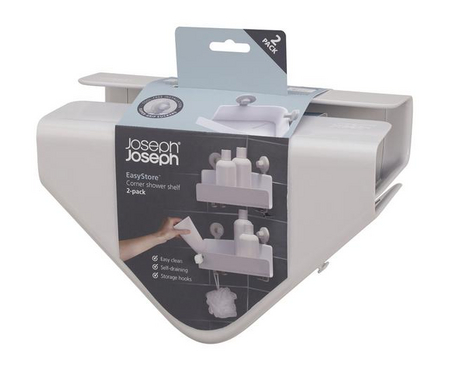 Joseph Joseph EasyStore Eck-Duschablage (2er-Pack) – Weiß