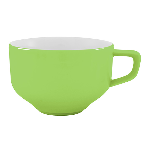 Obertasse 0,37 l - Form: Baristar - Dekor 78884, hellgrün - aus Porzellan. Hersteller: Eschenbach., "Made in Germany".