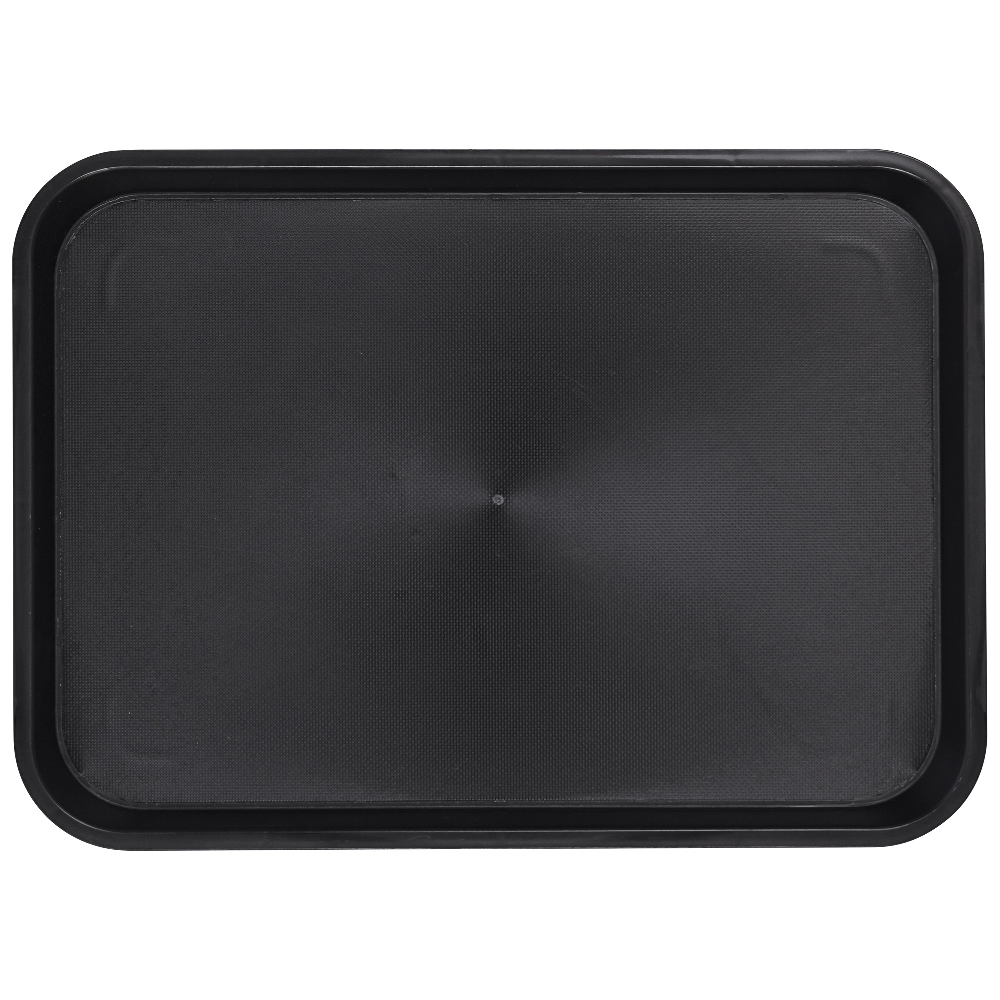 Serviertablett "OHIO", aus Kunststoff, Schwarz, rechteckig, Maße: ca. 41,5 x 30,5 cm, Höhe: 2 cm, spülmaschinengeeignet, stapelbar,