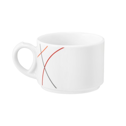Seltmann Obere zur Kaffeetasse 0,18 l, rund, Form: Community, Dekor: 57402 Red Line, hohe Kantenschlagfestigkeit, Made in Germany