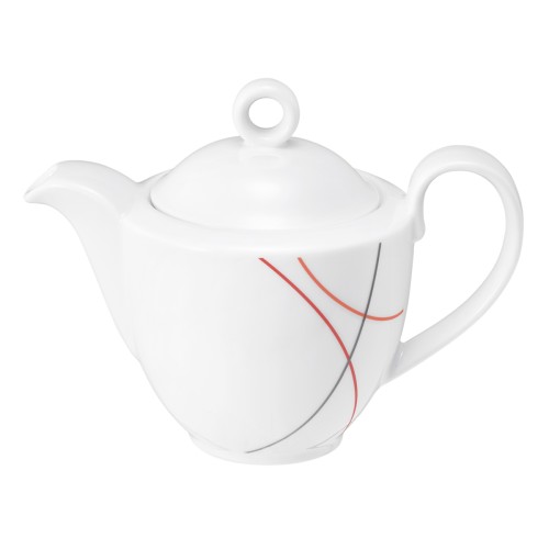 Seltmann Kaffeekanne 1 0,38 l, rund, Form: Community, Dekor: 57402 Red Line, hohe Kantenschlagfestigkeit, Made in Germany