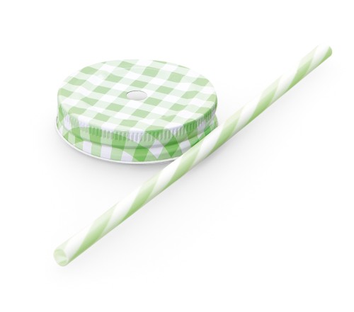 Deckel mit Trinkhalm Ente. Weißblech. Deckel bitte separat bestellen.