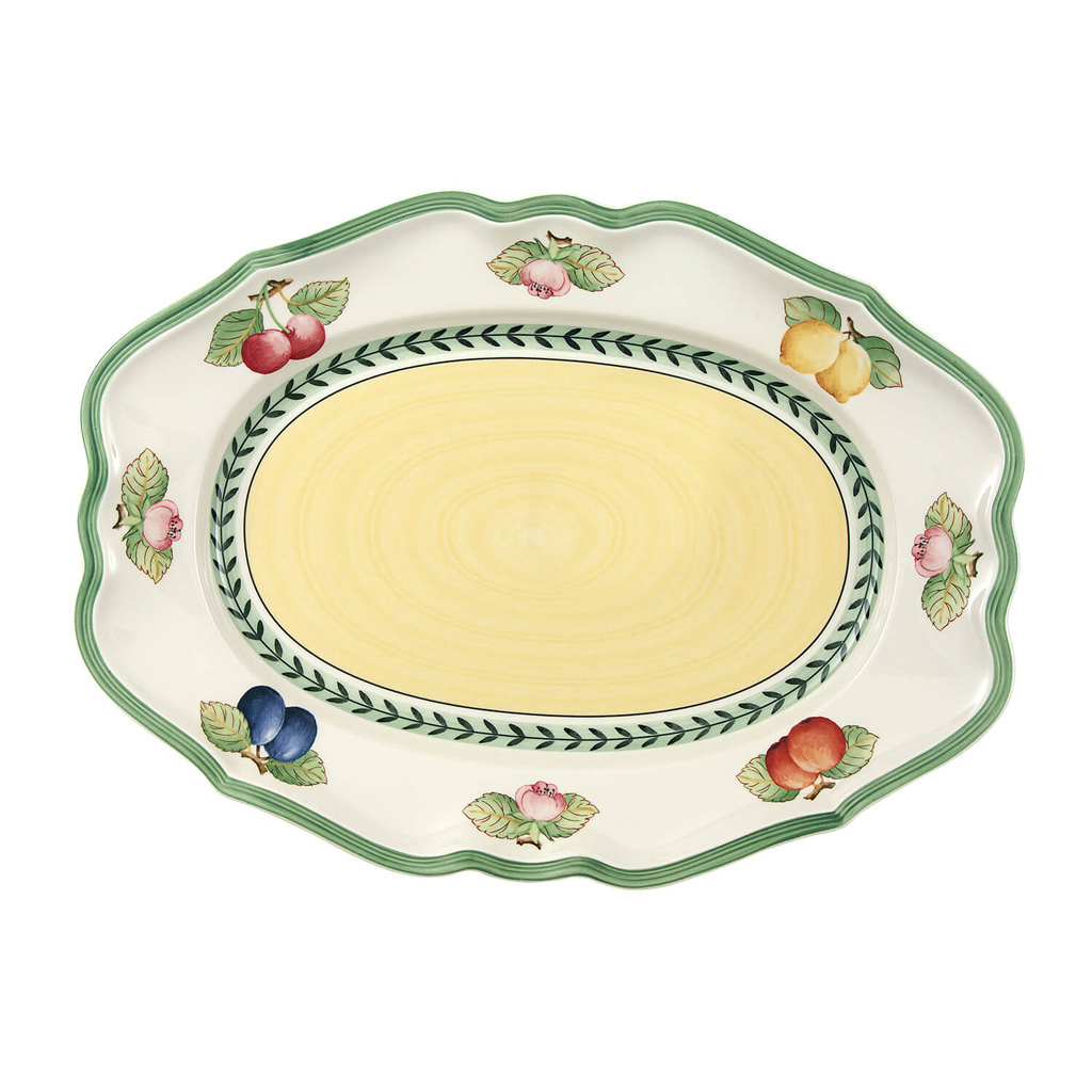 Villeroy und Boch Platte oval - Maße: 36,5 x 36,5 x 3,8 cm / Ser.: French Garden Fleurence
