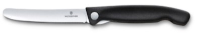 Victorinox Gemüsemesser faltbar, Swiss Classic, gerader Schliff mit einklappbarer Klinge Farbe: schwarz