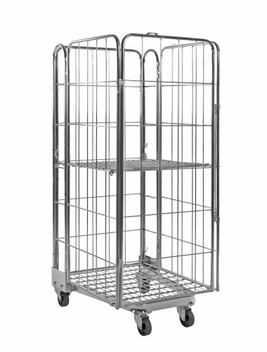 Stapelbarer Rollcontainer - Maße: 85 x 72 x 174 cm - Gewicht: 48 kg - Belastungsgewicht: 400 kg