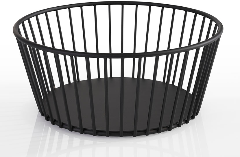 Korb -URBAN- Ø 20 cm, H: 8,5 cm Metall, schwarz spülmaschinengeeignet stapelbar Farbe: Schwarz