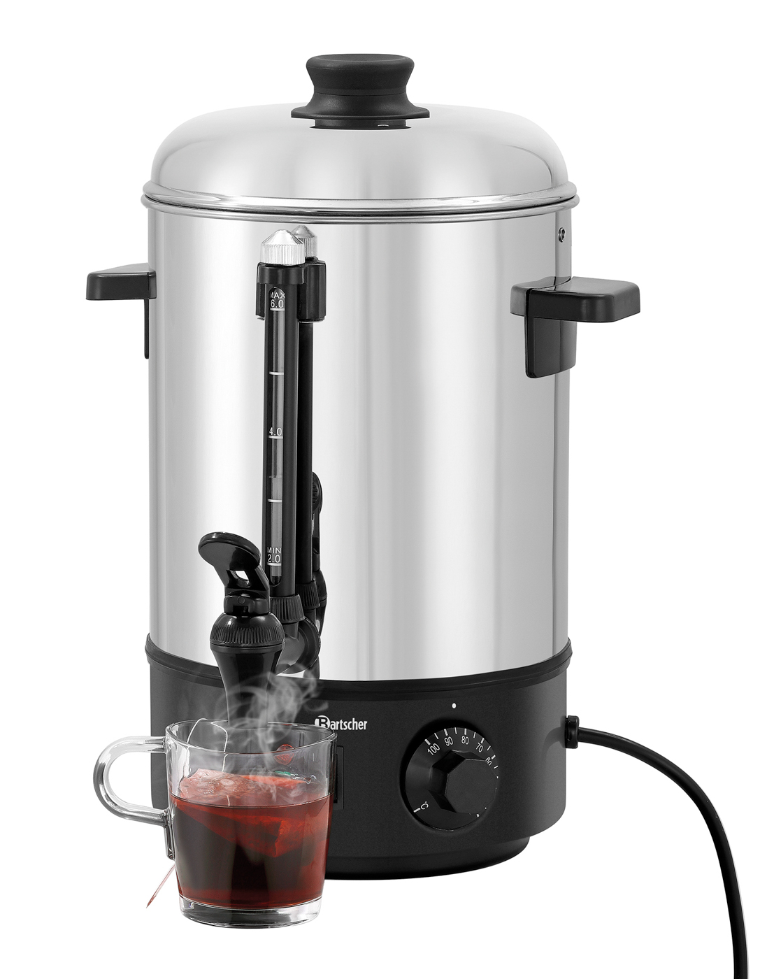 Bartscher Heißwasser-Spender 6L | Inhalt: 6 Liter| Maße: 27 x 29 x 40,0 cm. Gewicht: 1,8 kg