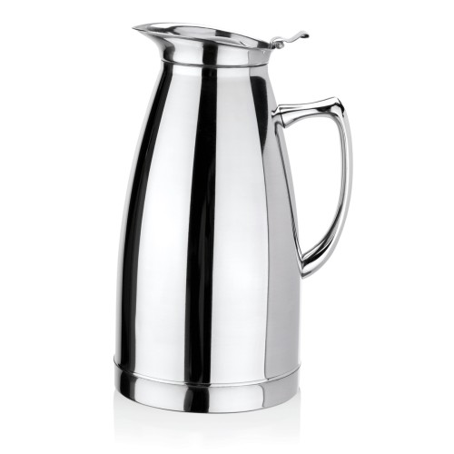 Isolierkanne, Material: Chromnickelstahl. Inhalt in Litern: 1. Maße: Höhe: 230 mm