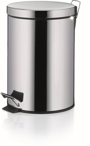 Kela Kosmetikeimer Dusty Edelstahl glänzend 3 Liter Treteimer aus glänzendem Edelstahl. Die Gummierung an der Unterseite sorgt für festen
