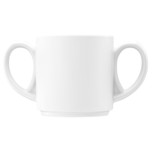 Seltmann Becher mit 2 Henkel 0,28 l, rund, Form: Community, weiss, hohe Kantenschlagfestigkeit, Made in Germany