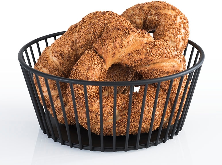 Korb -URBAN- Ø 20 cm, H: 8,5 cm Metall, schwarz spülmaschinengeeignet stapelbar Farbe: Schwarz