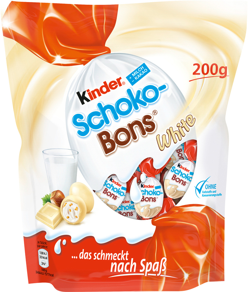 Ferrero Kinder Schoko Bons white 34er 200G > limitierte Promotion 