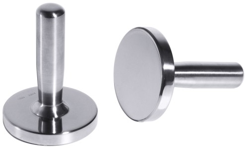 Fleischklopfer aus massivem Edelstahl 18/0, hochglänzend poliert, mit glatter Klopffläche Höhe: 11 cm, Durchmesser: 8,5 cm,