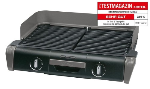 Tefal Elektrogrill Family, Tischgrill/BBQ, zwei getrennte Grillroste, viele Elemente spülmaschinengeeignet, 2400 W