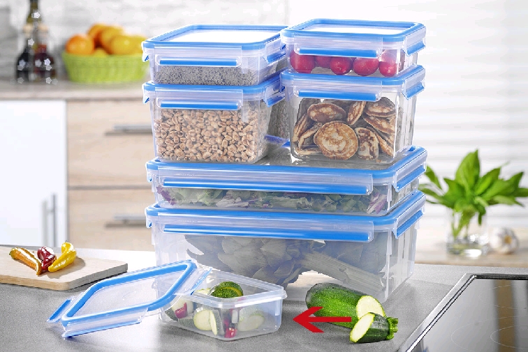 Emsa CLIP & CLOSE Frischhaltedose 0,55L rechteckig Maße: 16,3 x 11,3 x 5,8 cm Material: Kunststoff, mit Soft-Touch-Clips