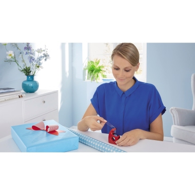 tesa® Handabroller Easy Cut® nachfüllbar rot/blau