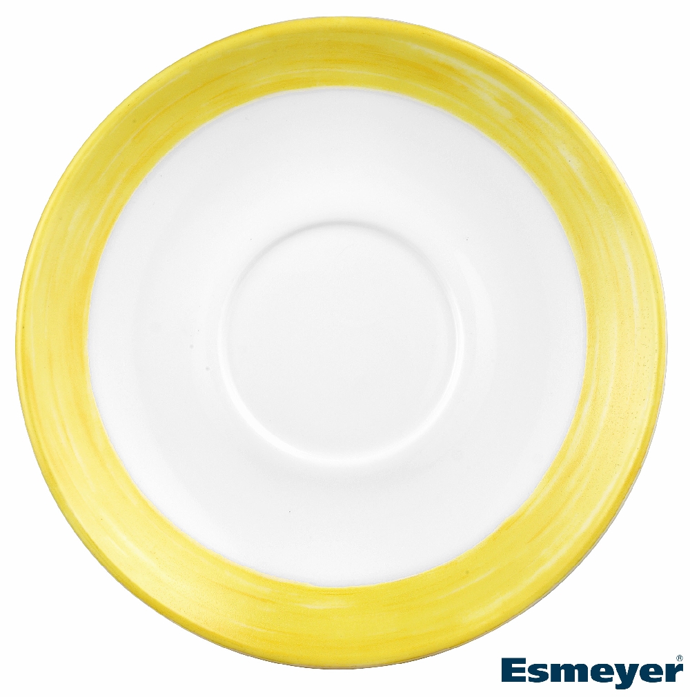 Kaffeeuntertasse 14 cm aus Opalglas Form BRUSH - Yellow / Gelb von Arcoroc