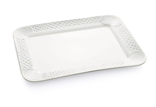 Platte. Porzellan. mit Dekorrand. Maße: 40 x 30 cm.