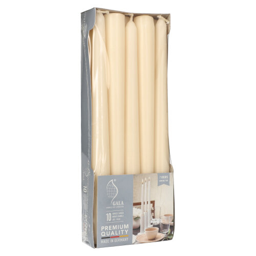 10 Leuchterkerzen Ø 2,3 cm · 25 cm creme von GALA Basic