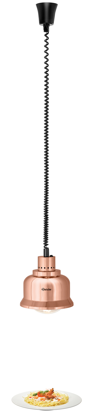 Bartscher Wärmelampe IWL250D KU | Art derWärmequelle: Infrarotlampe(n) | Maße: 23 x 23 x25,0 cm. Gewicht: 1 kg