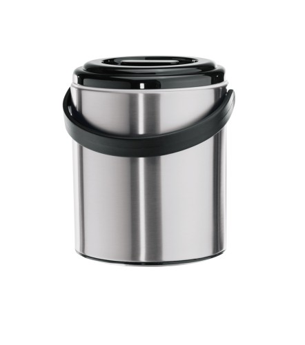 Eiseimer. Edelstahl. doppelwandig, mit perforiertem Einsatz und Kunststoffzange.