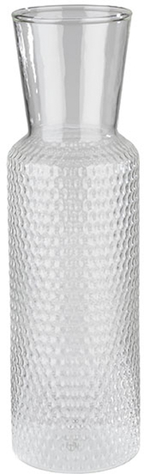 Glaskaraffe -DOTS- Ø 8 cm, H: 27 cm, 0,9 Liter Glas, Deckel aus Kork spülmaschinengeeignet zerbrechlich Farbe: Transparent
