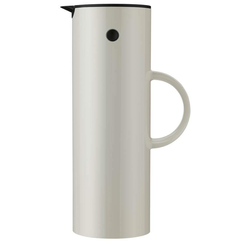 Stelton Isolierkanne EM77, Inhalt: 1 Liter, aus Kunststoff, Farbe: sand, mit Glaseinsatz, Höhe: 300 mm,