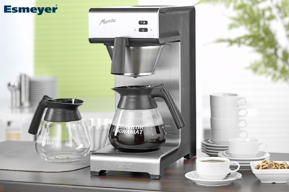 Filterkaffeemaschine von BRAVILOR BONAMAT, MONDO 2, Farbe: anthrazit, inkl. 2 Glaskannen (insg. 24 Tassen)