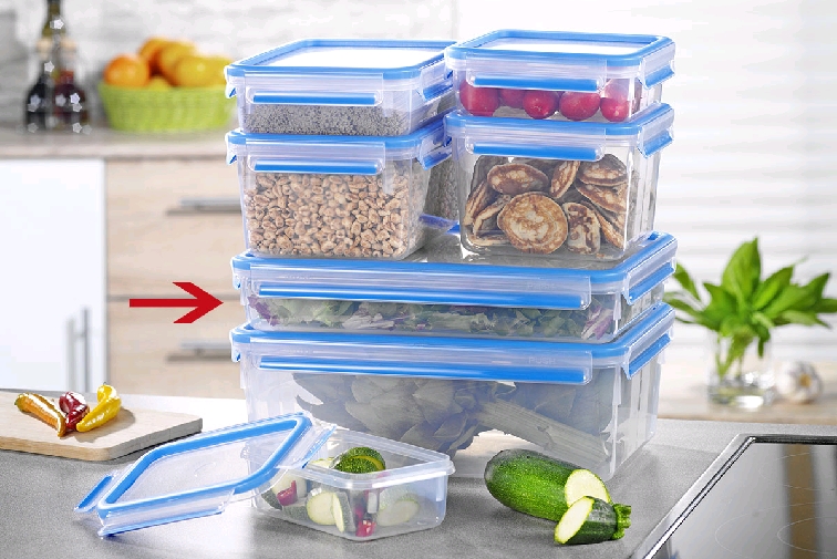 Emsa CLIP & CLOSE Frischhaltedose 2,6L rechteckig, Maße: 32,7 x 22,7 x 6 cm Material: Kunststoff, mit Soft-Touch-Clips