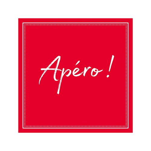 20 Servietten, 3-lagig 1/4-Falz 25 cm x 25 cm rot "Apero" von PAPSTAR