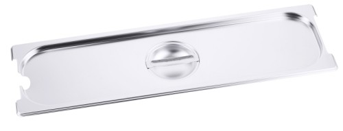 GN-Deckel für Serie 7200 mit Aussparung für Löffel und Griffe, aus Edelstahl 18/10, seidenmatt poliert, mit Griffmulde GN: 2/4