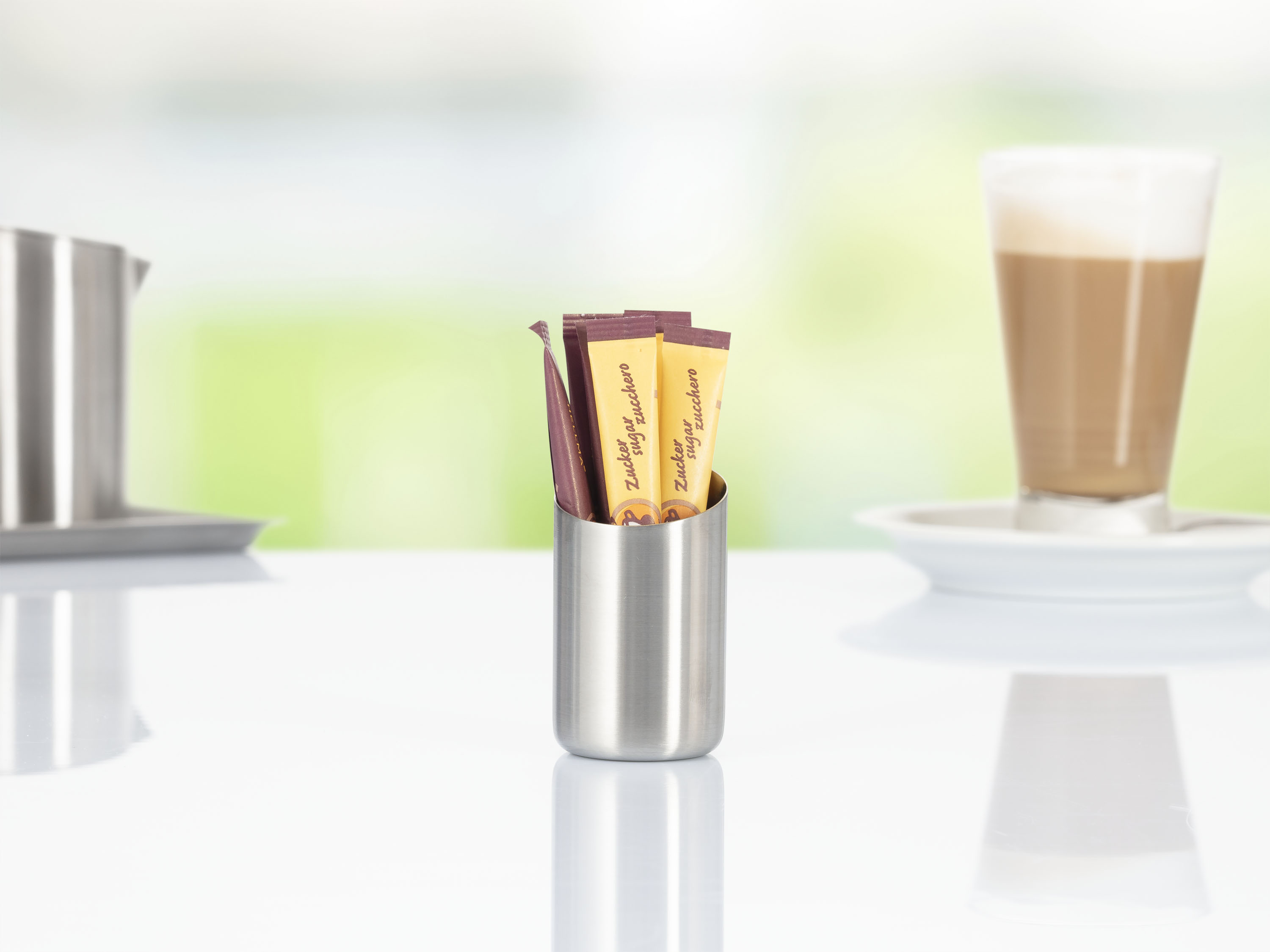 Zuckerstickhalter VISTA, Durchmesser: 45 mm, Höhe: 70 mm, mit gebürsteter Oberfläche,