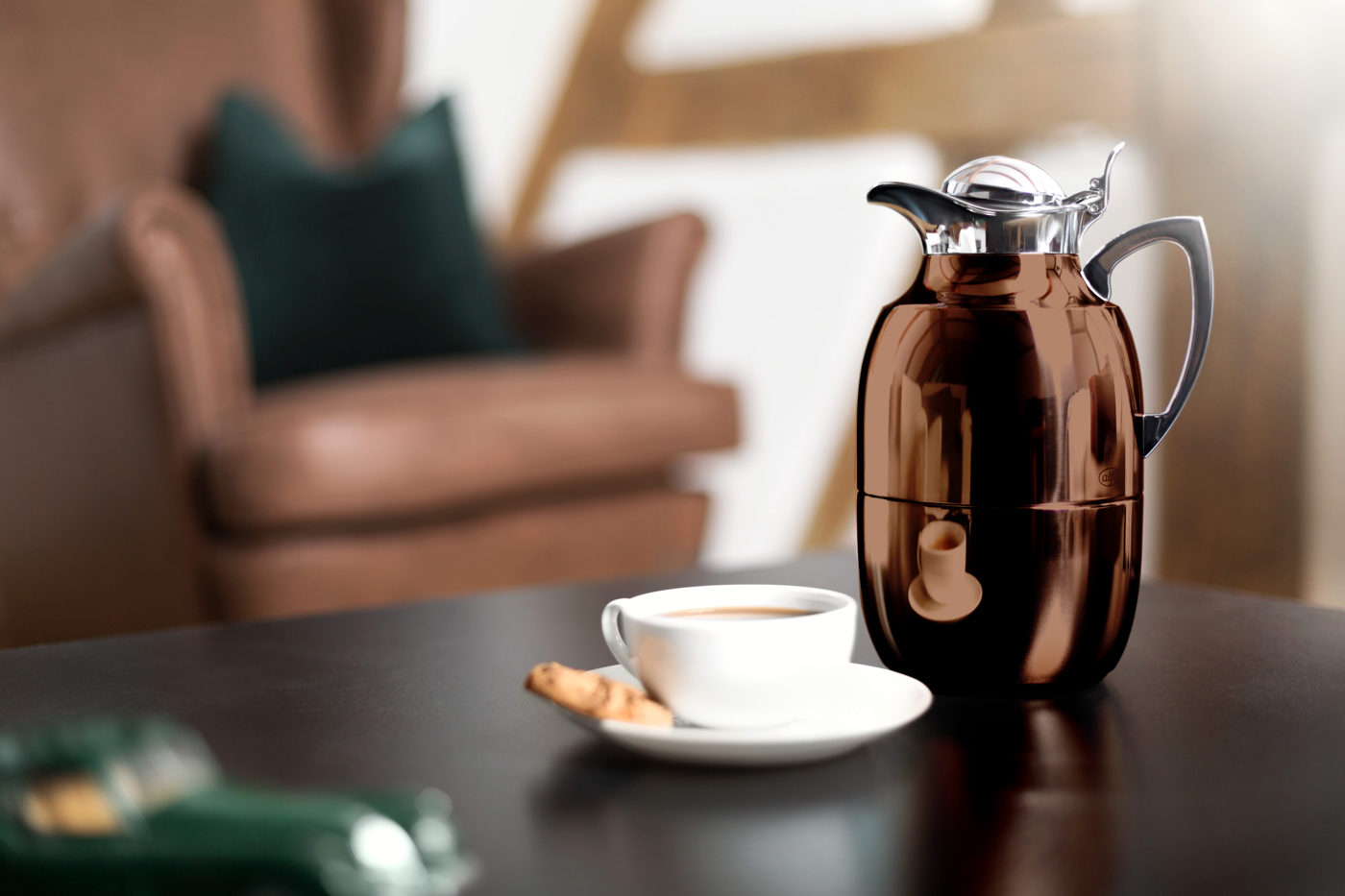 Isolierkanne Juwel 1,0 l; beste Isolierleistung hält 12 h heiß und 24 h kalt; isoliert mit hygienischem Hartglaseinsatz