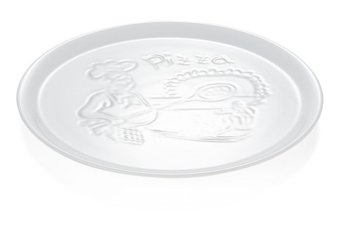 Pizzateller. Porzellan. mit Pizzabäckerrelief.