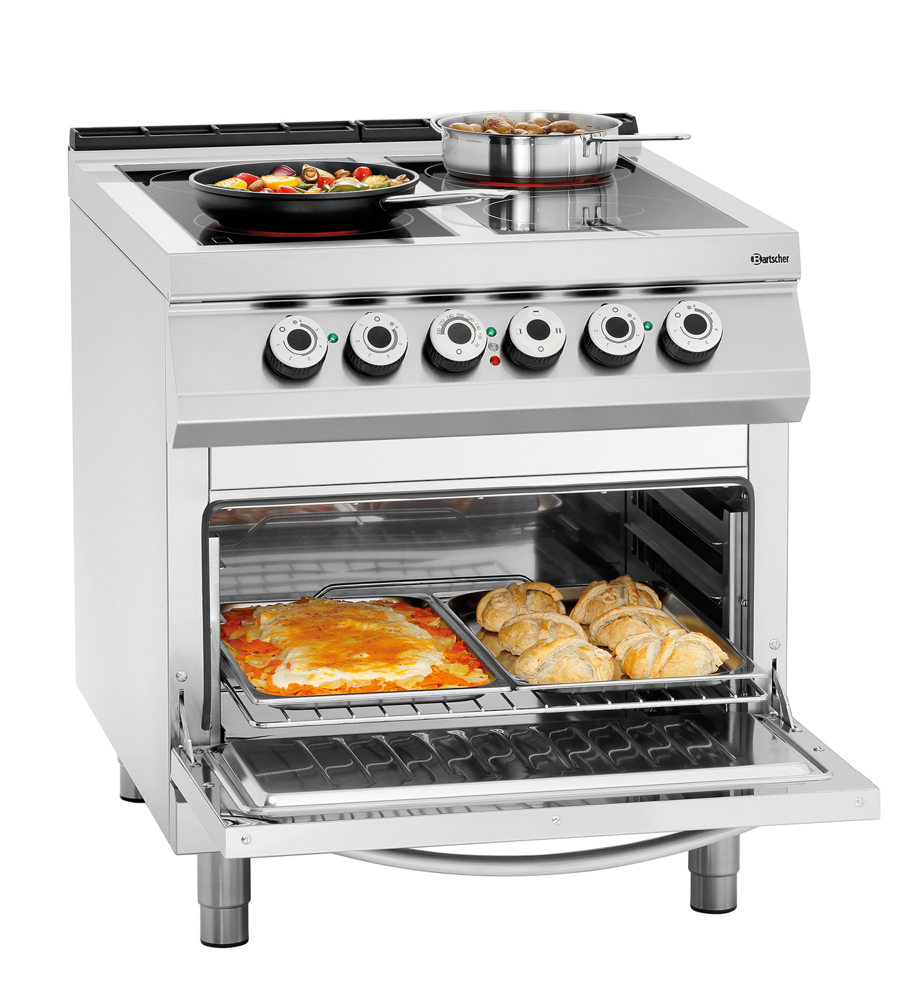 Bartscher 4 Felder Elektroherd, EBO 2/1GN |Inklusive: - | Maße: 80 x 90 x 90,0 cm. Gewicht:101,6 kg