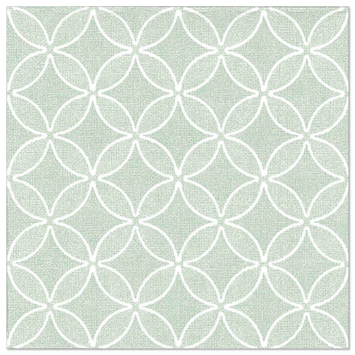 50 Servietten "ROYAL Collection" 1/4-Falz 40 cm x 40 cm jadegrün "Circle Flowers" von PAPSTAR