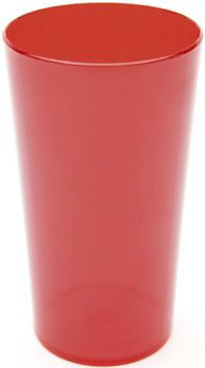 Roltex Trinkbecher mit Rillen und 280 ml Füllvermögen, in transparentem rot