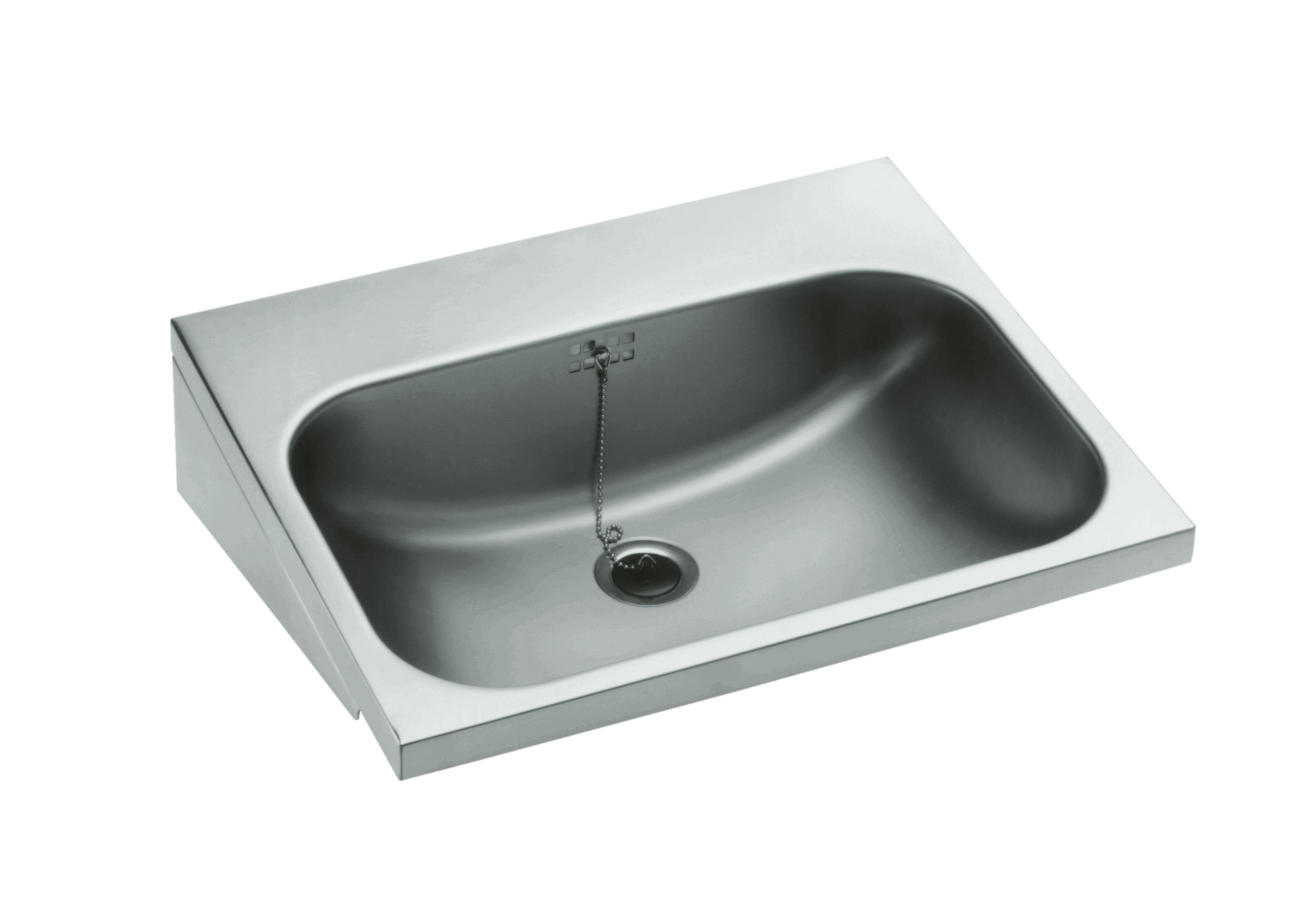 BLANCO Handwaschbecken mit angeschweißten Dreieckskonsolen, allseitig 30 mm abgekantet