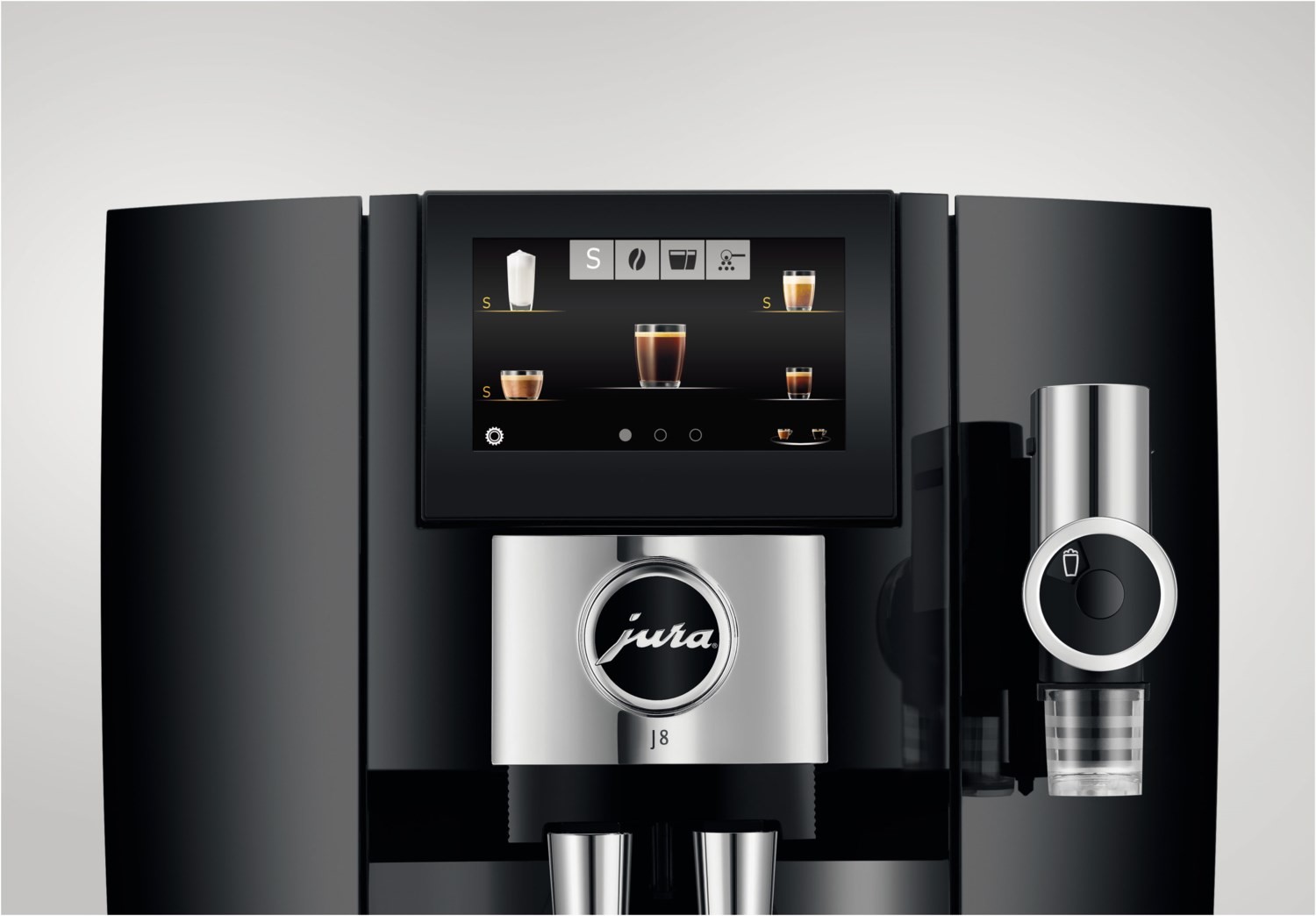 Kaffeevollautomat J8 "State of the Art", in Piano Black, 1,9 Liter Füllmenge Wassertank, Breite 31,8cm, Höhe 34,8cm, Tiefe 44,6cm