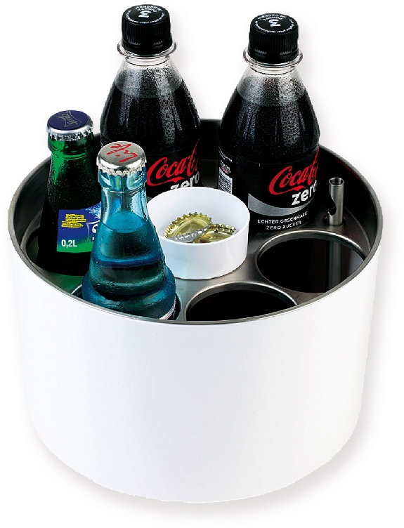 APS Konferenzkühler STAR, inkl. Kühlakku, Farbe: weiß, Durchmesser: 230 mm, Höhe: 150 mm, mit 6 Öffnungen (6,7cm),